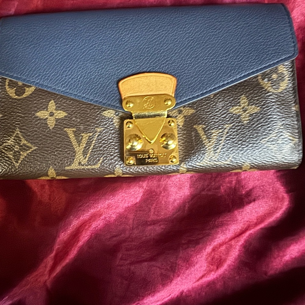 Louis Vuitton Monogram and Blue Leather Wallet